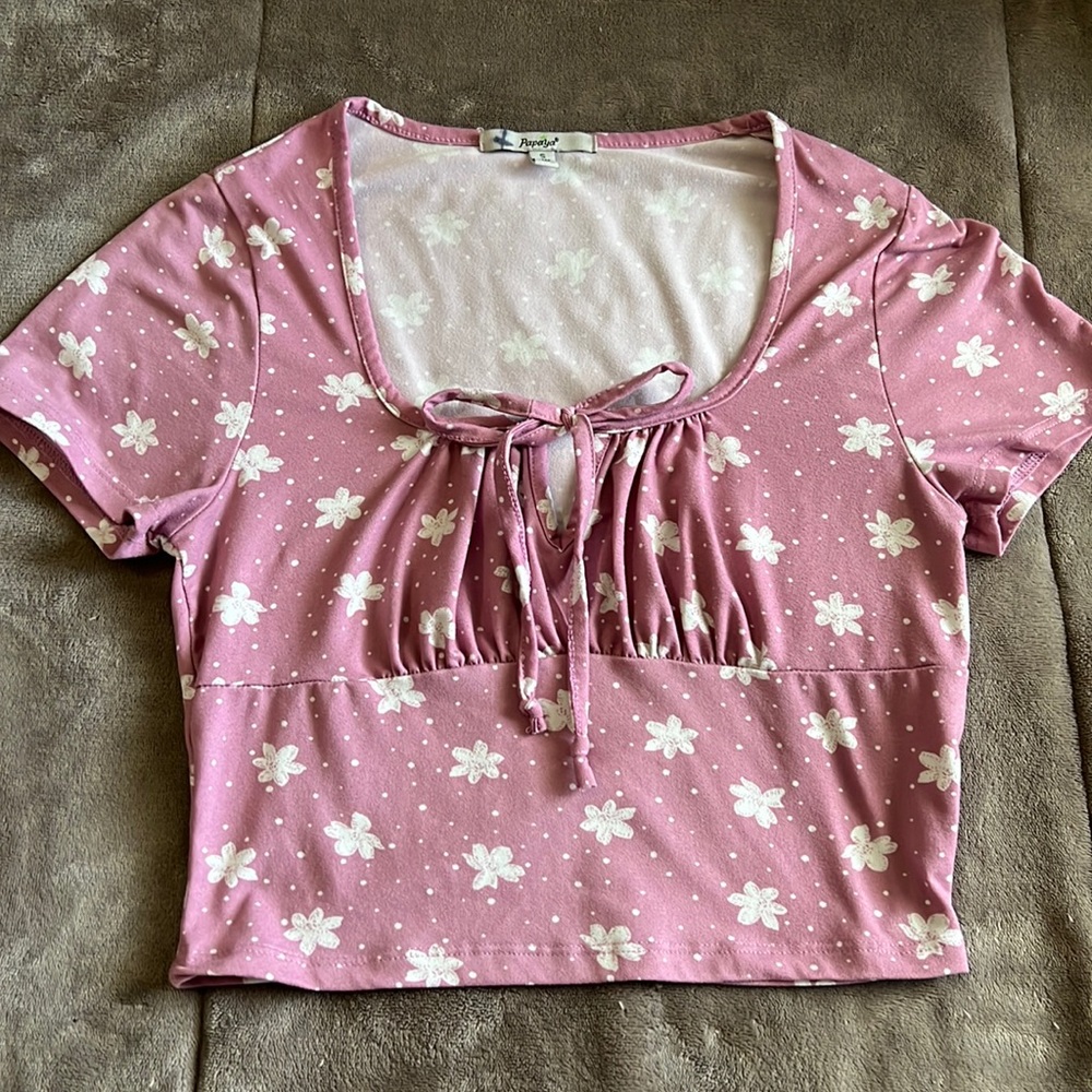 Papaya Front Tie Top